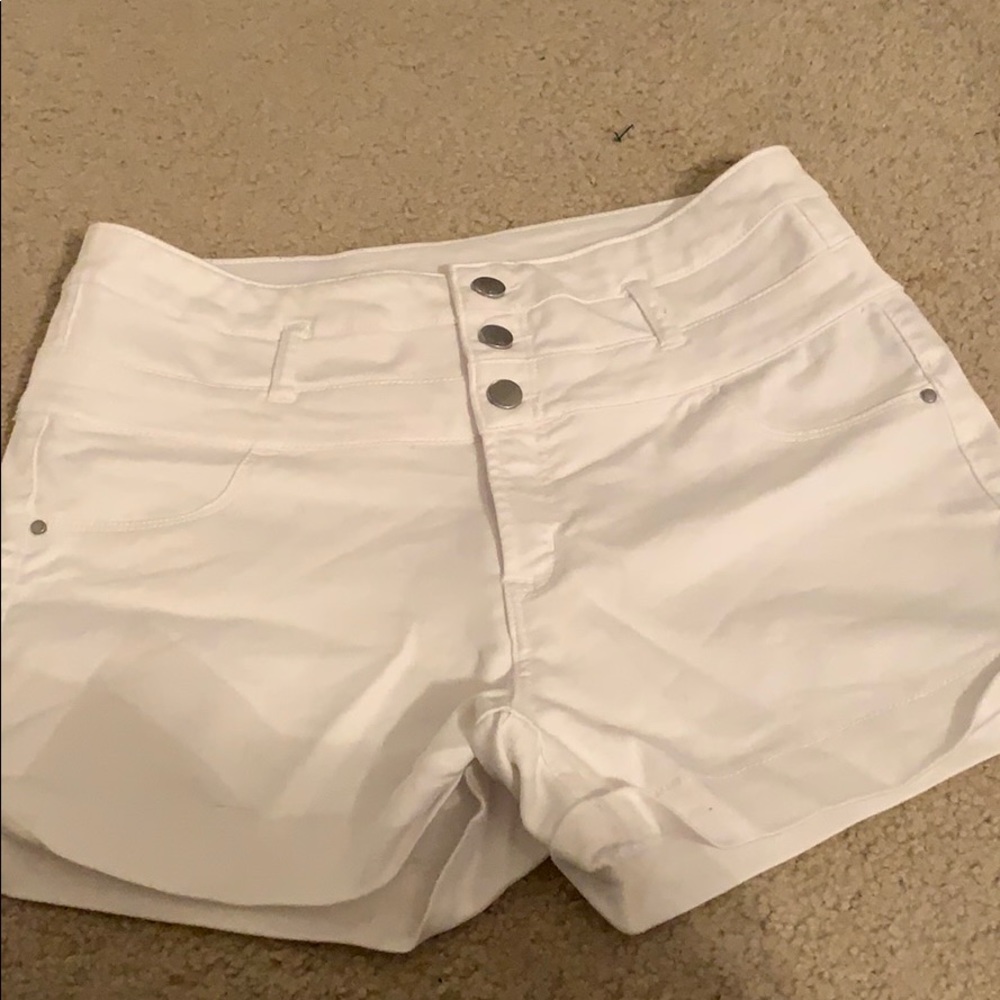 !SALE! White High Waisted Shorts